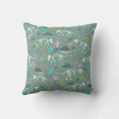 Boys Cool Dinosaur Fossil Pattern Monogram Kinder Kussen (Achterkant)