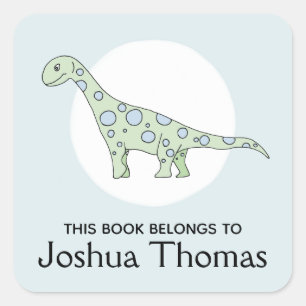 Boys Cool Dit boek behoort tot de Dinosaur-naam Ki Vierkante Sticker