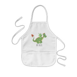 Boys Cool en Magical Green Dragon met naam Kinder Schort