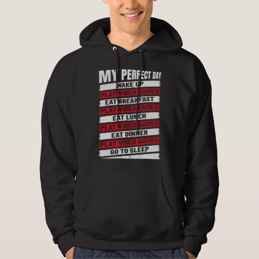 Boys  Cool Gamer My Perfect Day Video Games Hoodie (Voorkant)