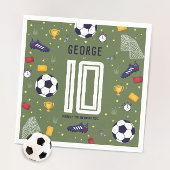 Boys Cool Green Sports Soccer Kids Birthday Servet