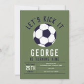 Boys Cool Green Sporty Soccer Kids Birthday Kaart (Voorkant)