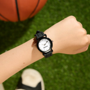 Boys Cool Modern Zwart Stijlvolle aangepaste naam  Horloge