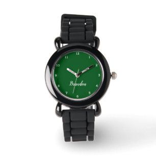 Boys Cool Modern Zwart Stijlvolle aangepaste naam  Horloge