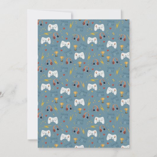 Boys Cool Videogame Kinder 12e Verjaardag Kaart (Achterkant)