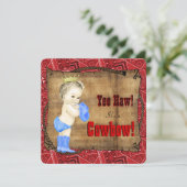 Boys Cowboy Baby shower Kaart (Staand voorkant)