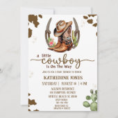 Boys Cowboy Koe Print Baby shower Kaart (Voorkant)