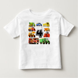 Boy's Custom Age Construction Truck 4e verjaardag Kinder Shirts