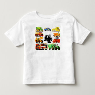 Boy's Custom Age Construction Truck 4e verjaardag Kinder Shirts