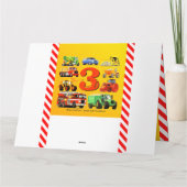 Boy's Custom Happy 3rd Birthday Construction Truck Kaart (Achterkant)
