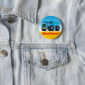 Boys Custom Name Construction Dump Truck Ronde Button 5,7 Cm (In situ)