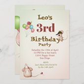 Boys Cute Age Mouse Ladybug Balloons Birthday Kaart (Voorkant / Achterkant)