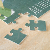 Boys Cute and Magical Green Dragon and Name Legpuzzel (Zijkant)