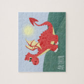 Boys Cute and Magical Red Welsh Dragon and Name Legpuzzel (Verticaal)