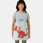 Boys Cute and Magical Red Welsh Dragon Kinder Schort (Insitu)