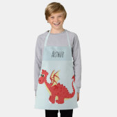Boys Cute and Magical Red Welsh Dragon Kinder Schort (Gedragen)