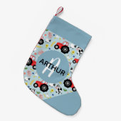 Boys Cute Blue Boerderij Animal Pattern Kinder Kleine Kerstsok (Voorkant (Hangend))