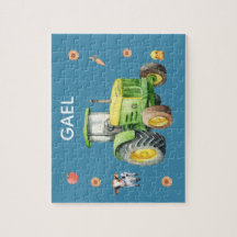 Boys Cute Blue Boerderij Tractor en Name Kinder