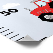 Boys Cute Blue Car Tractor Transport Growth Chart Poster (Hoek)