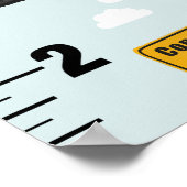 Boys Cute Blue Construction Transport Growth Chart Poster (Hoek)