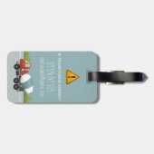 Boys Cute Blue Construction Transport Name Kinder Bagagelabel (Achterkant horizontaal)