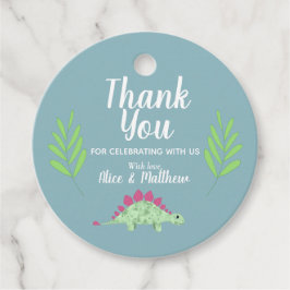 Boys Cute Blue Dinosaur Baby shower Bedankjes Labels