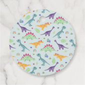 Boys Cute Blue Dinosaur Baby shower Bedankjes Labels (Achterkant)