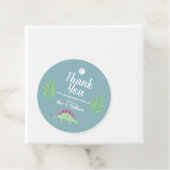 Boys Cute Blue Dinosaur Baby shower Bedankjes Labels (In situ)