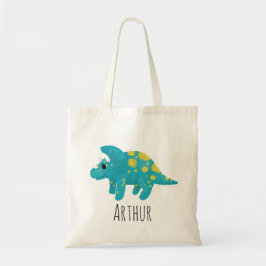Boys Cute Blue Dinosaur Cartoon Kinder Tote Bag