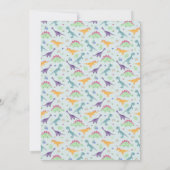 Boys Cute Blue Dinosaur Oerwoud Baby shower Bedankkaart (Achterkant)