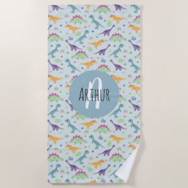 Boys Cute Blue Dinosaur Pattern Kinder Strandlaken