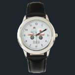 Boys Cute Blue Doctor Ambulance Kinder Horloge<br><div class="desc">Dit schattige en moderne kind-horloge is voorzien van een ambulancecartoon en een plek waar je de naam van je zoon kunt toevoegen. Ideaal voor elk kind dat droomt van dokter of paramedisch te zijn! Met duidelijke getallen en een blauwe achtergrond, is dit horloge geweldig voor een klein beetje om de...</div>