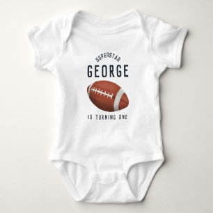 Boys Cute Blue Football 1e verjaardag Romper