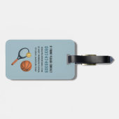 Boys Cute Blue Football Sports Kinder Bagagelabel (Achterkant horizontaal)