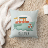 Boys Cute Blue Nautical Ocean Boat Baby Nursery Kussen (Deken)