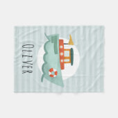 Boys Cute Blue Nautical Ocean Boat Kinder Fleece Deken (Voorkant (Horizontaal))