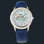 Boys Cute Blue Nautical Ocean Boat Kinder Horloge<br><div class="desc">Dit schattige kinder horlogeontwerp is voorzien van een moderne bootenillustratie en kan gepersonaliseerd worden met de naam van je jongen. Het perfecte moderne en griezelige geschenk voor elke kleuter,  kind of oceaanliefhebber.</div>