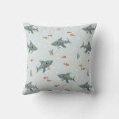 Boys Cute Blue Ocean Shark Kinder Kussen (Achterkant)