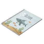 Boys Cute Blue Ocean Shark Kinder School Notitieboek (Linkerzijde)