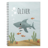 Boys Cute Blue Ocean Shark Kinder School Notitieboek (Voorkant)