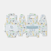 Boys Cute Blue Oerwoud Safari Elephant Baby shower Bedankdoosjes (Uitgevouwen)