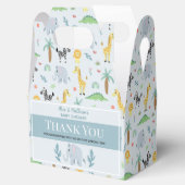 Boys Cute Blue Oerwoud Safari Elephant Baby shower Bedankdoosjes (Geopend)