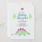 Boys Cute Blue Oerwoud T-Rex Dinosaur Baby shower Kaart (Voorkant)