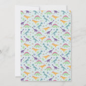 Boys Cute Blue Oerwoud T-Rex Dinosaur Baby shower Kaart (Achterkant)