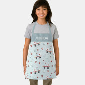 Boys Cute Blue Paramedic Ambulance Pattern Kinder Schort (Insitu)