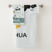 Boys Cute Blue Police Car Pattern Kinder Bad Handdoek (Insitu)