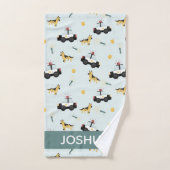 Boys Cute Blue Police Car Pattern Kinder Bad Handdoek (Handdoek)