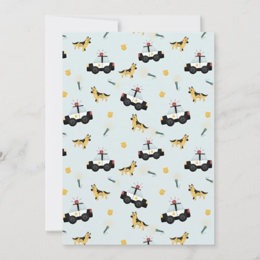 Boys Cute Blue Police Car Toddler Birthday Kaart (Achterkant)