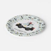 Boys Cute Blue Police Car Toddler Happy Birthday Papieren Bordje (Gekanteld)