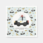 Boys Cute Blue Police Car Toddler Happy Birthday Servet (Voorkant)